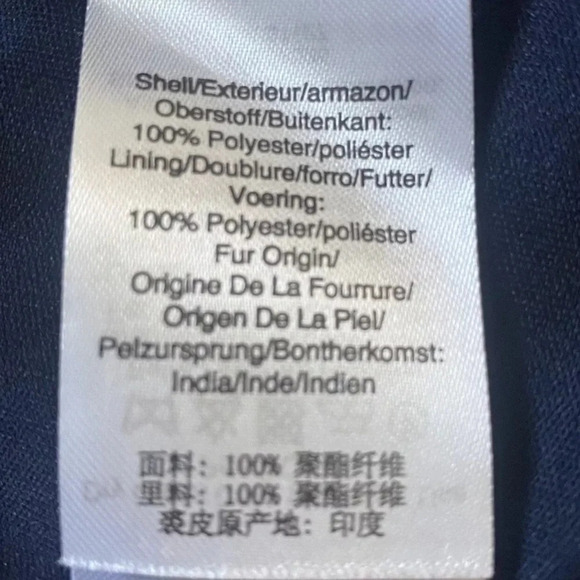 DKNY Ruffle Midi Flutter Sleeves Chiffon Dress Midnight Blue Womens 12 (681) - Picture 7 of 8